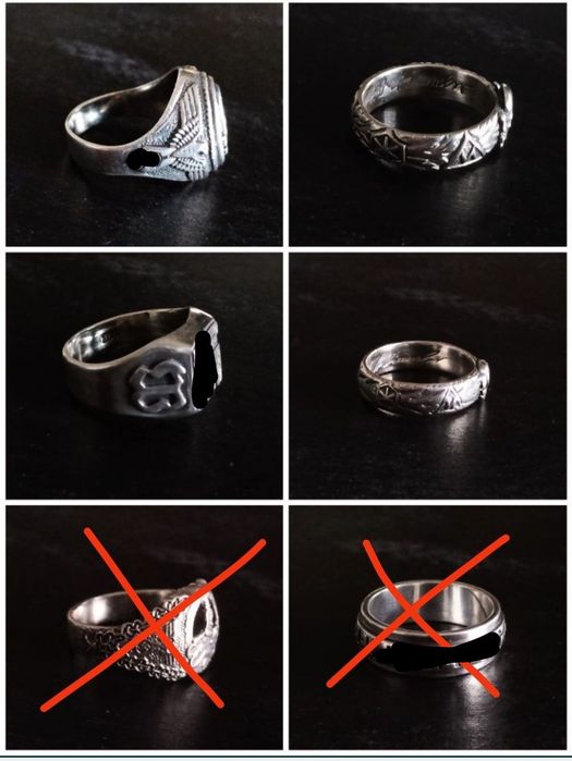 Inel SS totenkopf antipartizani ww2 argint