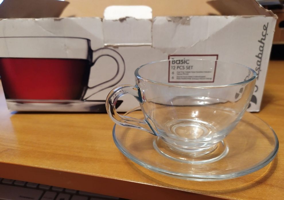 Стъклени чаши за кафе/чай, стъклени купички