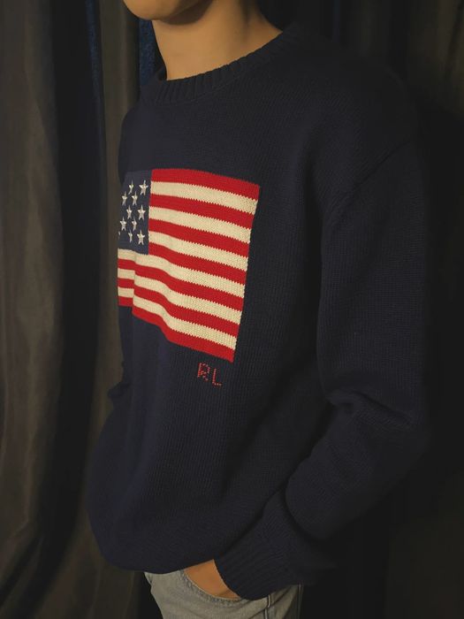 Свитер RL Polo , вязанный , размер L и XL .