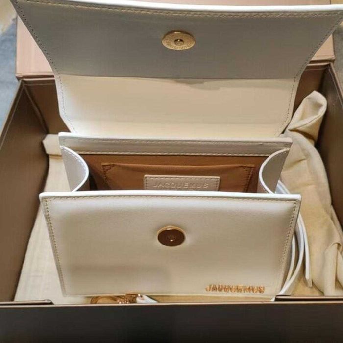 Geanta Jacquemus Le Chiquito Alba din Piele Naturala