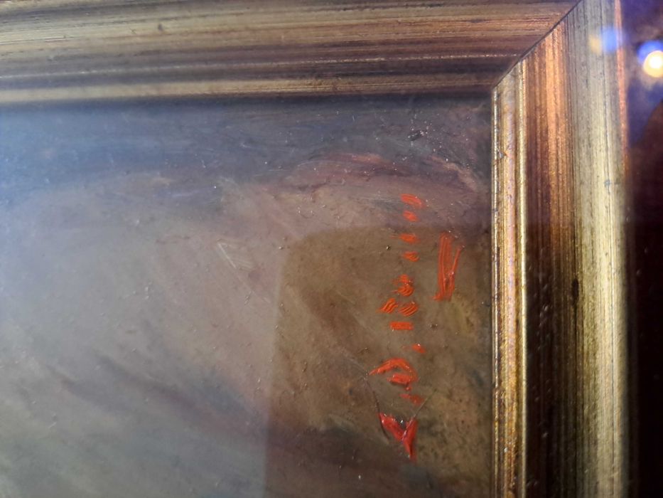 tablou vechi pictura 46/40 cm semnat