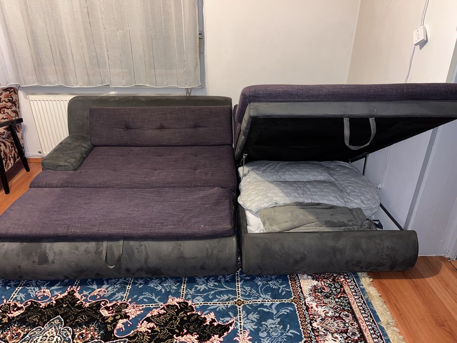 Coltar extensibil cu lada Canapea  transport GRATUIT