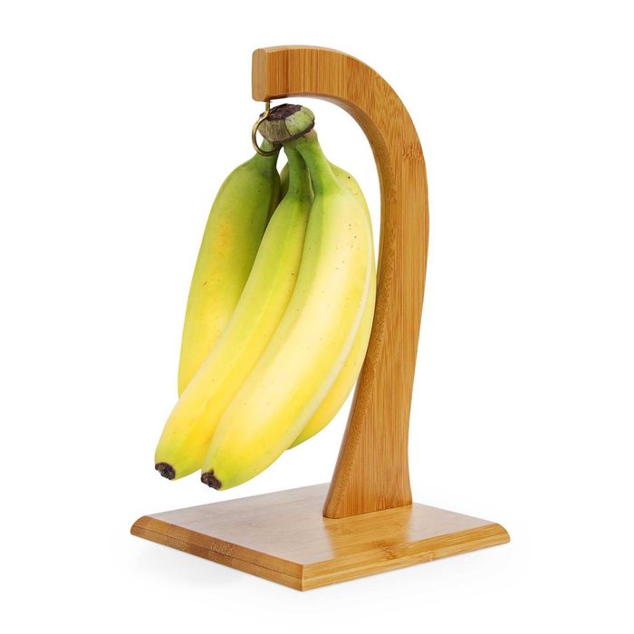 Suport pentru banane din bambus, carlig inox Banana Tree 29x18 cm