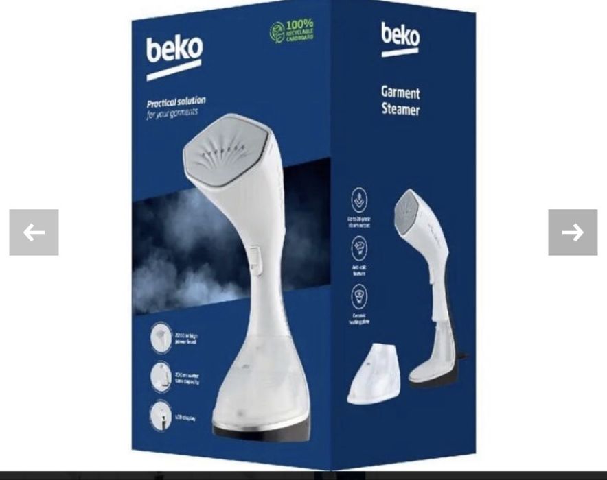BEKO STM6120W Aparat de călcat vertical, 2200W, 25g/min, 230ml, talpă ceramică, Alb