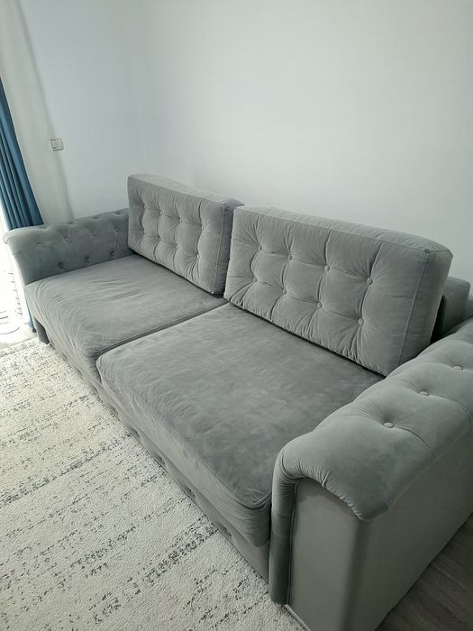 Vand canapea Olimp, extensibila, lada depozitare, din stofa