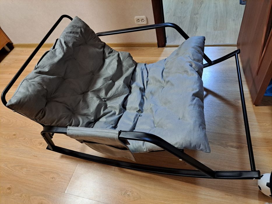 Кресло качалка серое