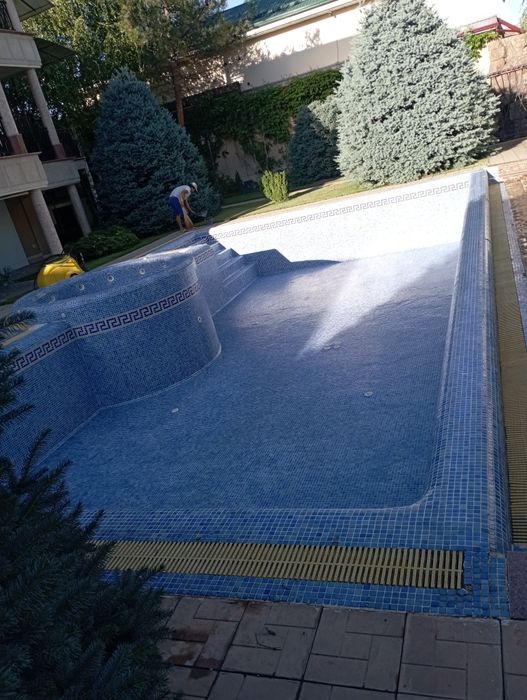 Брусчатка, кафель, бассейн ювиш. Bruschatka, basseyn yuvish.fasad