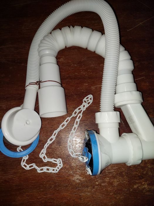 Сифон на ванну, поплавок с нижней подачей, шланг выход из стиралной ма