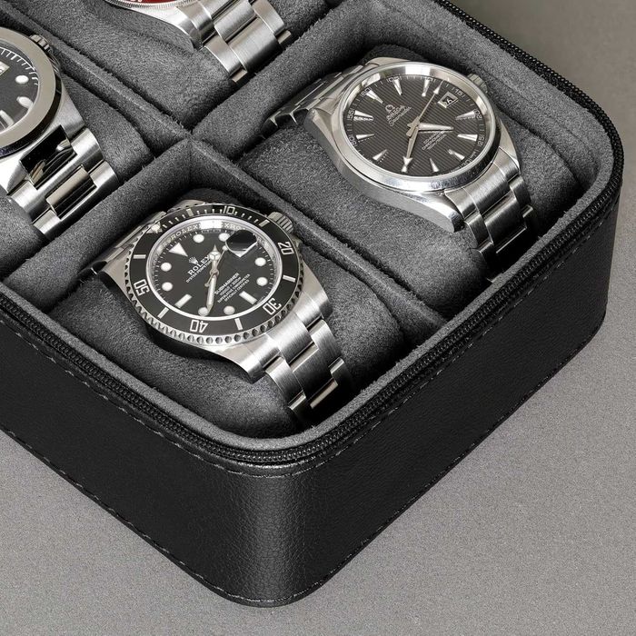 Премиум кутия за часовници Rothwell - За път (5 гнезда)