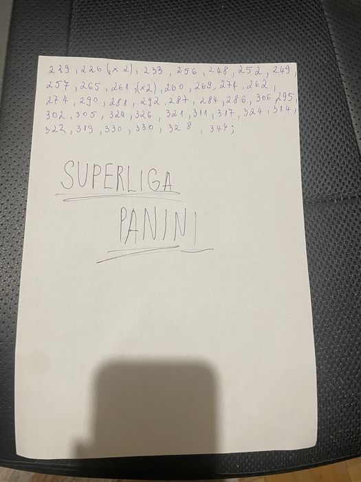 schimb cartonase panini superliga