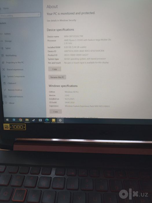Acer Nitro 5 AMD Ryzen 5 3550H 512gb