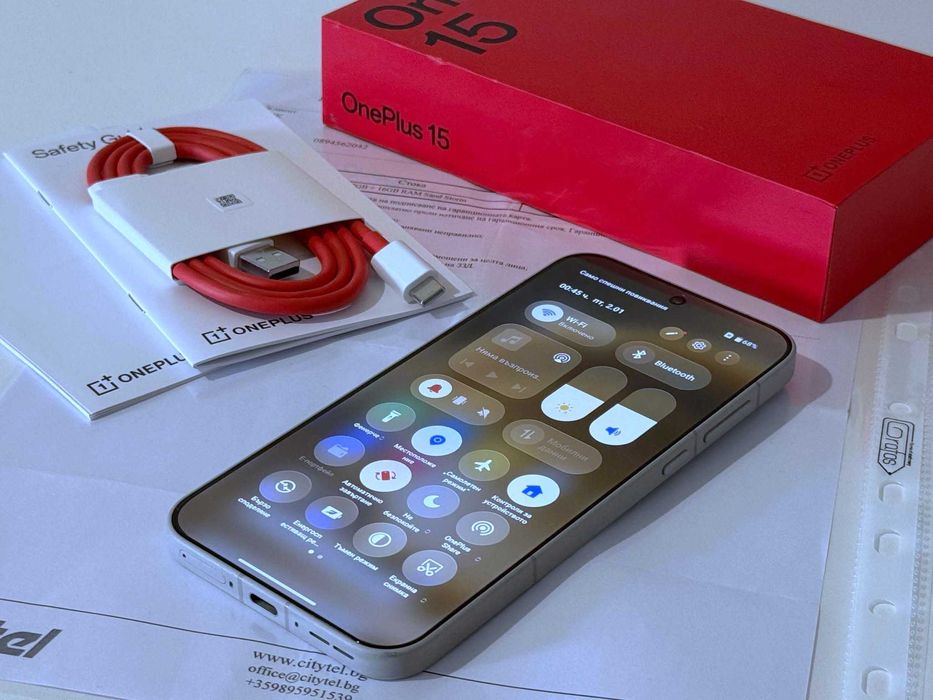 Бартер! 19м.Гаранция! OnePlus 15 512/16GB Sand Storm (Бял) 100% Батерия! Глобален.