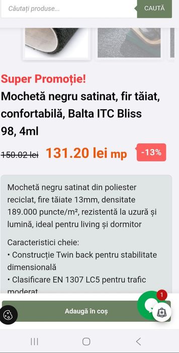 Mochetă trafic intens, interior..." 120m² "