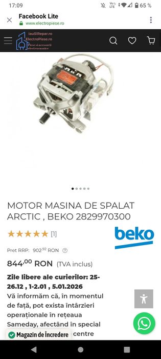 Motor mașină de spălat rufe nou