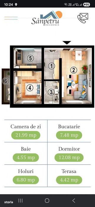Apartament cu doua camere, 57mp, Sanpetru Residence