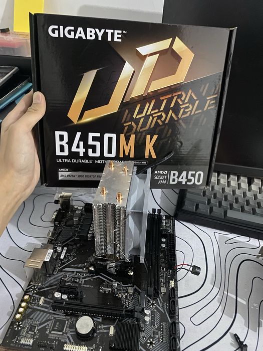 Продам материнку+проц AM4