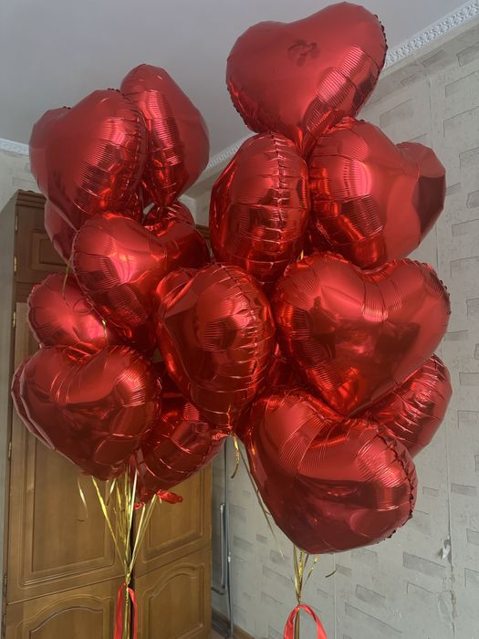Гелевые красные сердца по 990 тг
