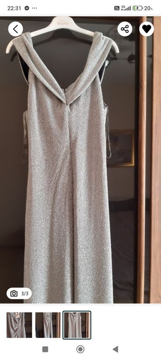 Официална сребриста рокля