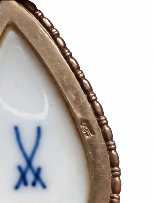 Meissen майсен медальон 925 сребро бижу