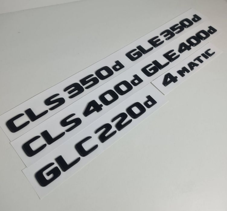 Pachet-Set-Motorizare-Spate-Haion-Mercedes+Emblema-4Matic-Crom-Negru-Lucios-C220d-E200d-E220d-GLC220d-CLS350d-CLS400d-E300d-GLE350d-GLE400d-S500-S580e