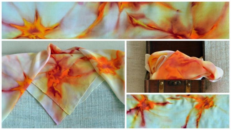 Ръчно рисувани копринени шалове уникат