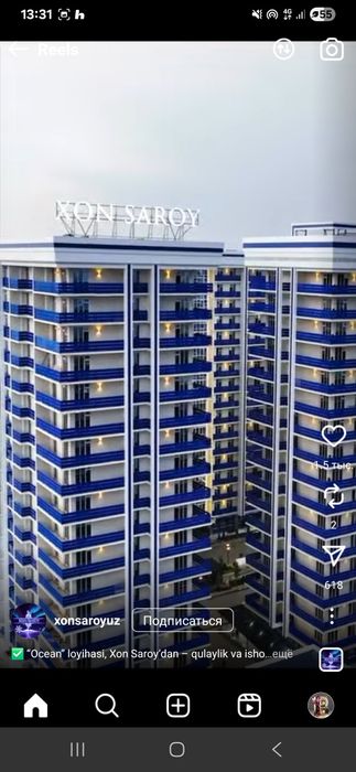 ‼️SUPPER NARX‼️Xon saroy Ocean loyihasi. 65.14+ terrassa 13.9