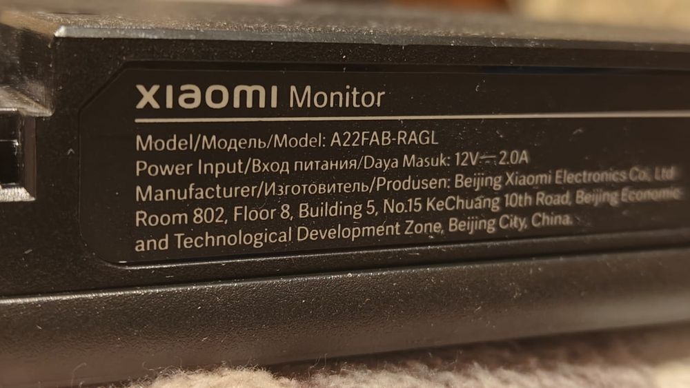 Монитор XIaomı Monitor

Model/Mogenb/Model: A22FAB-RAGL