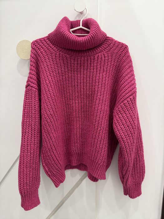 Розов пуловер с поло