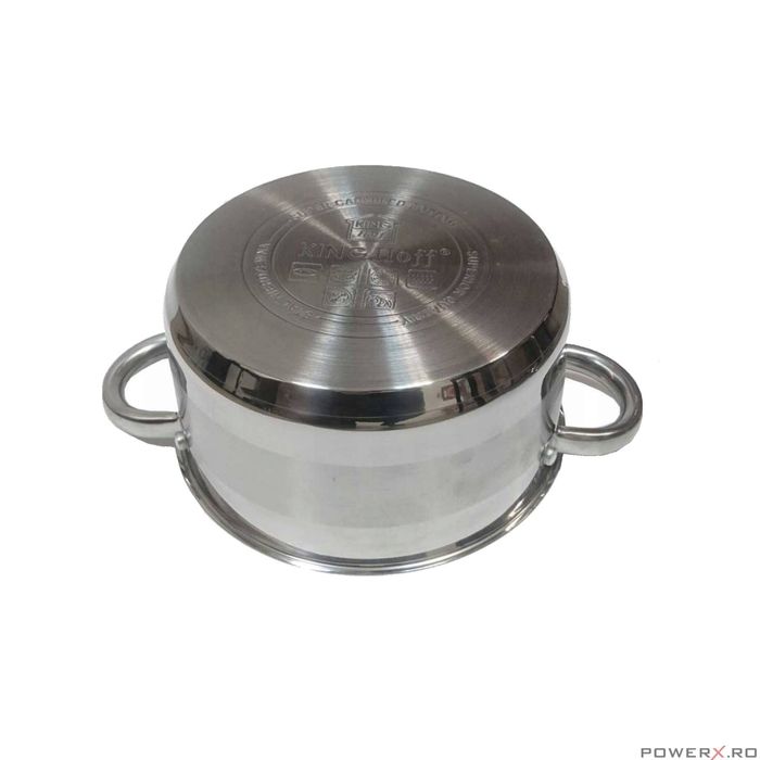 Oala cu capac din inox, capacitate 1.5 litri 16 cm, Kinghoff
