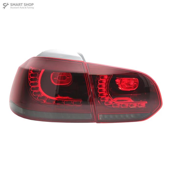 Stopuri Full LED VW Golf 6 VI (2008-2013) R20 Design Rosu Fumuriu cu S
