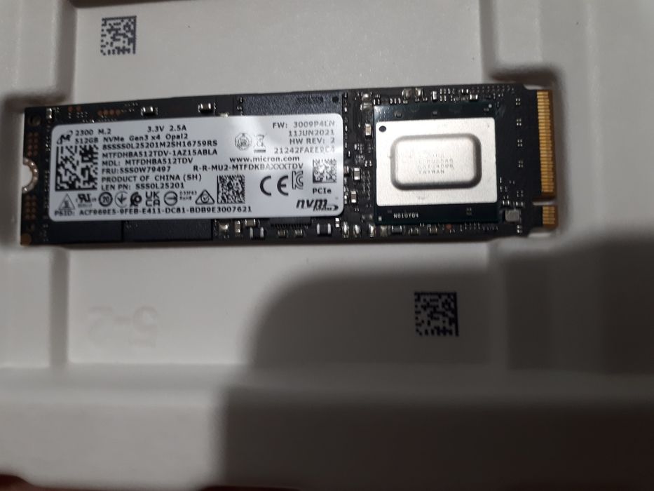 SSD NVMe M2 Micron 2300 512 GB PCIe 3 Gen3 - ca nou.