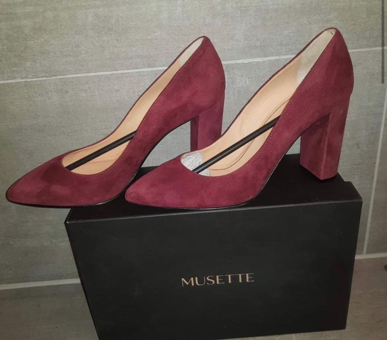 Musette pantofi piele burgundy stare perfecta