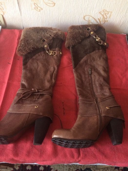 Сапоги зимние кожаные