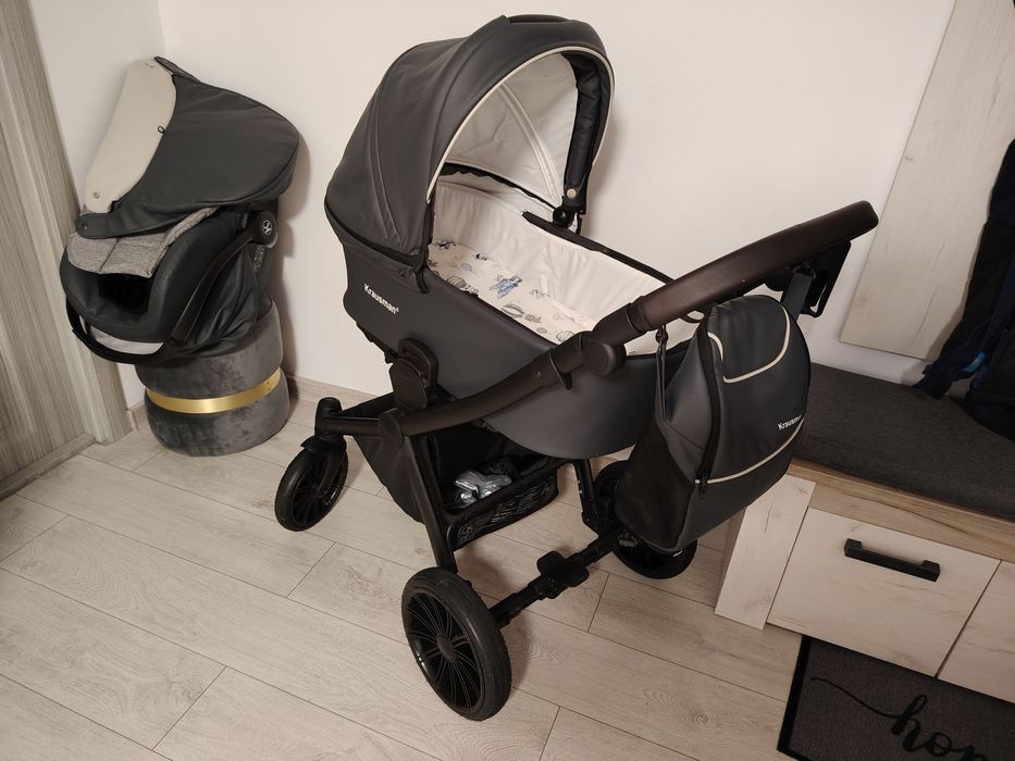 Carucior 3 în 1 Krausman Rider Soft Grey