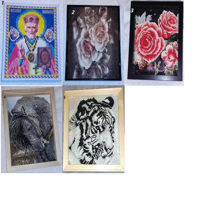 Диамантени гоблени готови ,ръчно изработени с рамка.