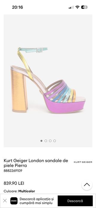 Sandale Kurt Geiger noi din piele