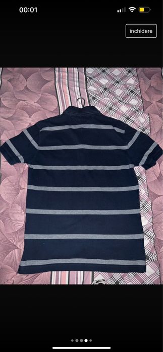 Tricou Tommy Hilfiger bleumarin cu dungi