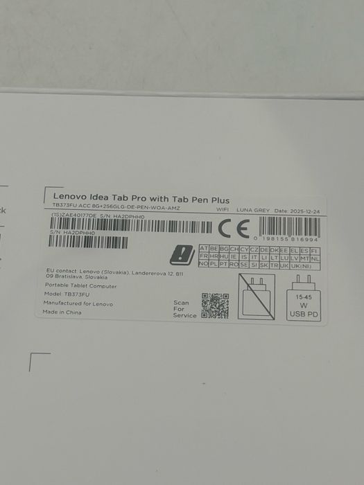 Lenovo Idea Tab Pro, 12.7 inch 3K, 256gb + Tab Pen plus. Sigilata
