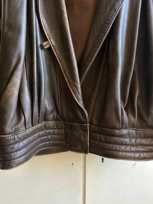Винтидж кафяво кожено яке - естествена кожа