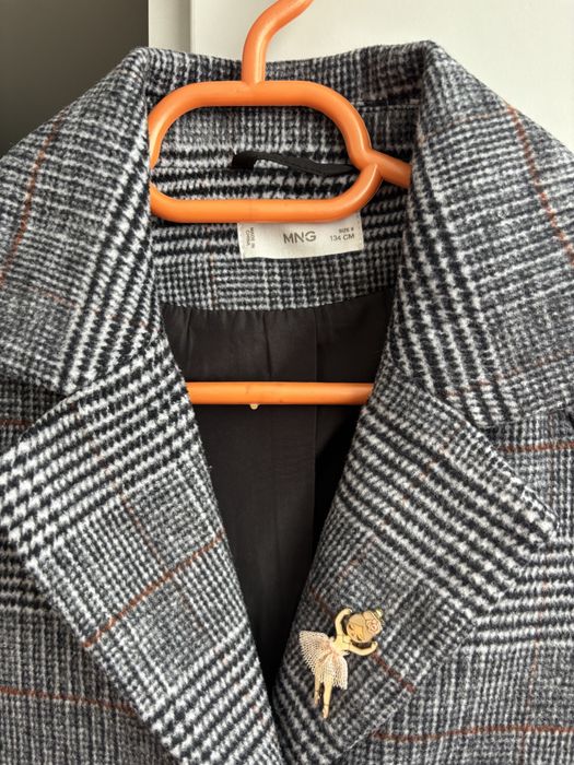 Palton cu amestec de lana Mango 134