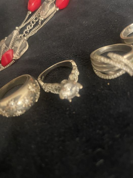 Сребърни пръстени и колие Lbvyr,висулка с мойсанит