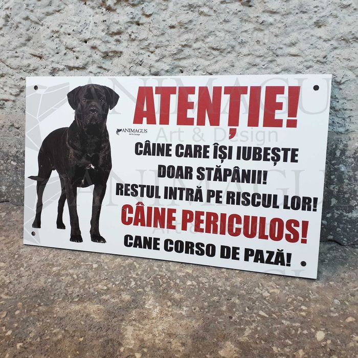 Placa Avertizare Caine Rau Periculos Cane Corso
