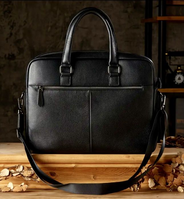 Мъжка изискана бизнес чанта за лаптоп15”/Луксозна, премиум естест.кожа