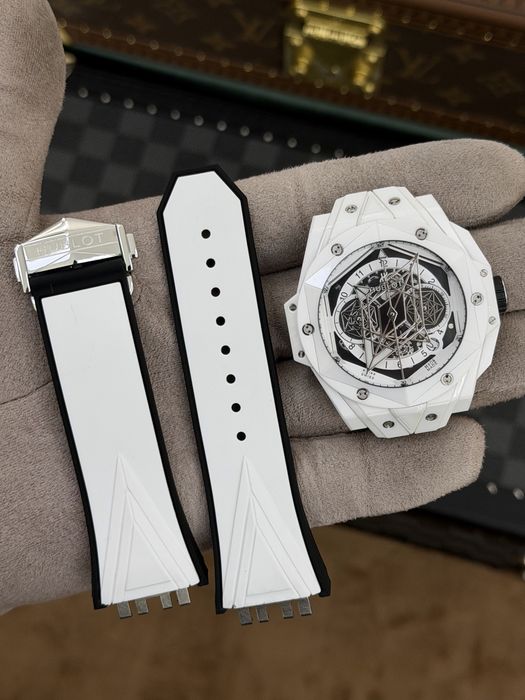 HB Big Bang Sang Bleu White Ceramic 45mm