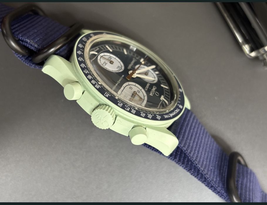 Omega Swatch in stare perfecta, pachet full cu bratara si cutie