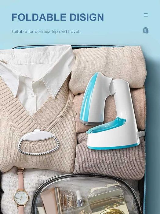 VINATO 1300W пътна вертикална ютия,  бързо нагряване 25 секунди