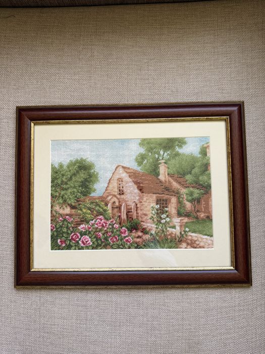 Goblen inramat cusut manual.