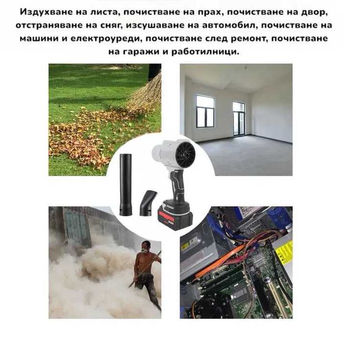 Мощен Акумулаторен Турбо Пистолет с накрайници, Две батерии 36V -498