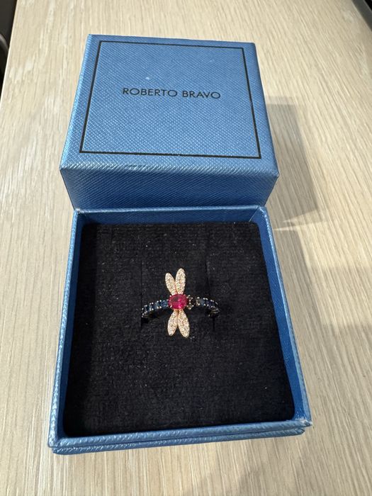 Inel aur roz 18k cu diamant si pietre model deosebit