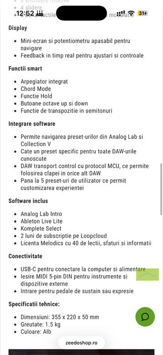 Claviatură MIDI  Portabilă Arturia MiniLab Mk3